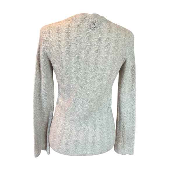 Ann Taylor Cashmere Sweater in metallic crescent cream SZ S - Picture 2 of 5